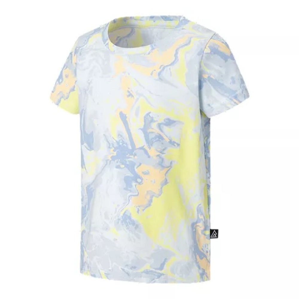 NWT Ripzone Blue, Peach, & Yellow Marble Patterned Lightweight Active T-Shirt